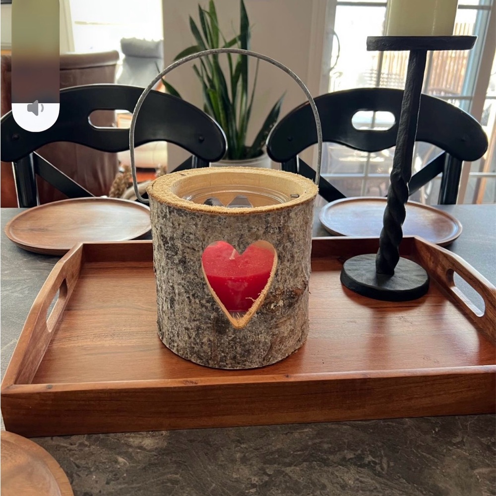 Rustic Heart Candle Holder- New